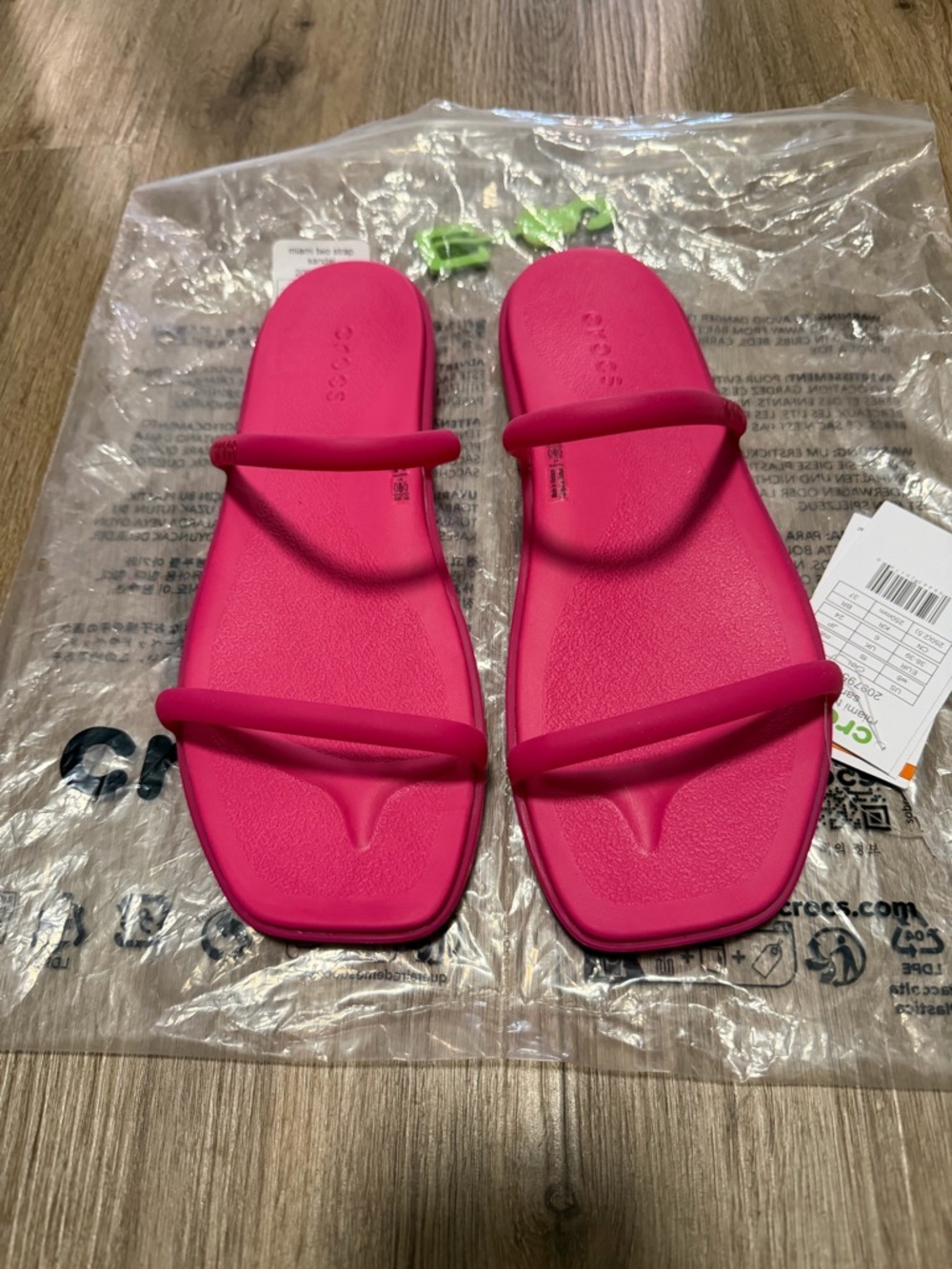 CROCS Pink Miami Double-Strap Sandals